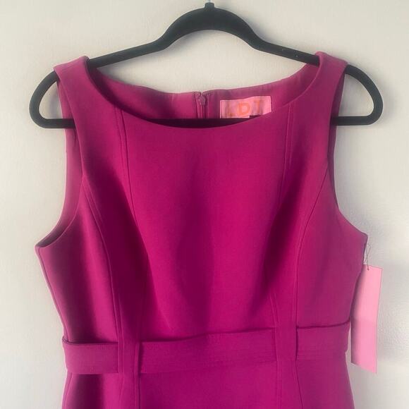NWT LDT Annemarie Stretch Crepe Solid Sleeveless Dress in Fuchsia Size 8 - Picture 2 of 8